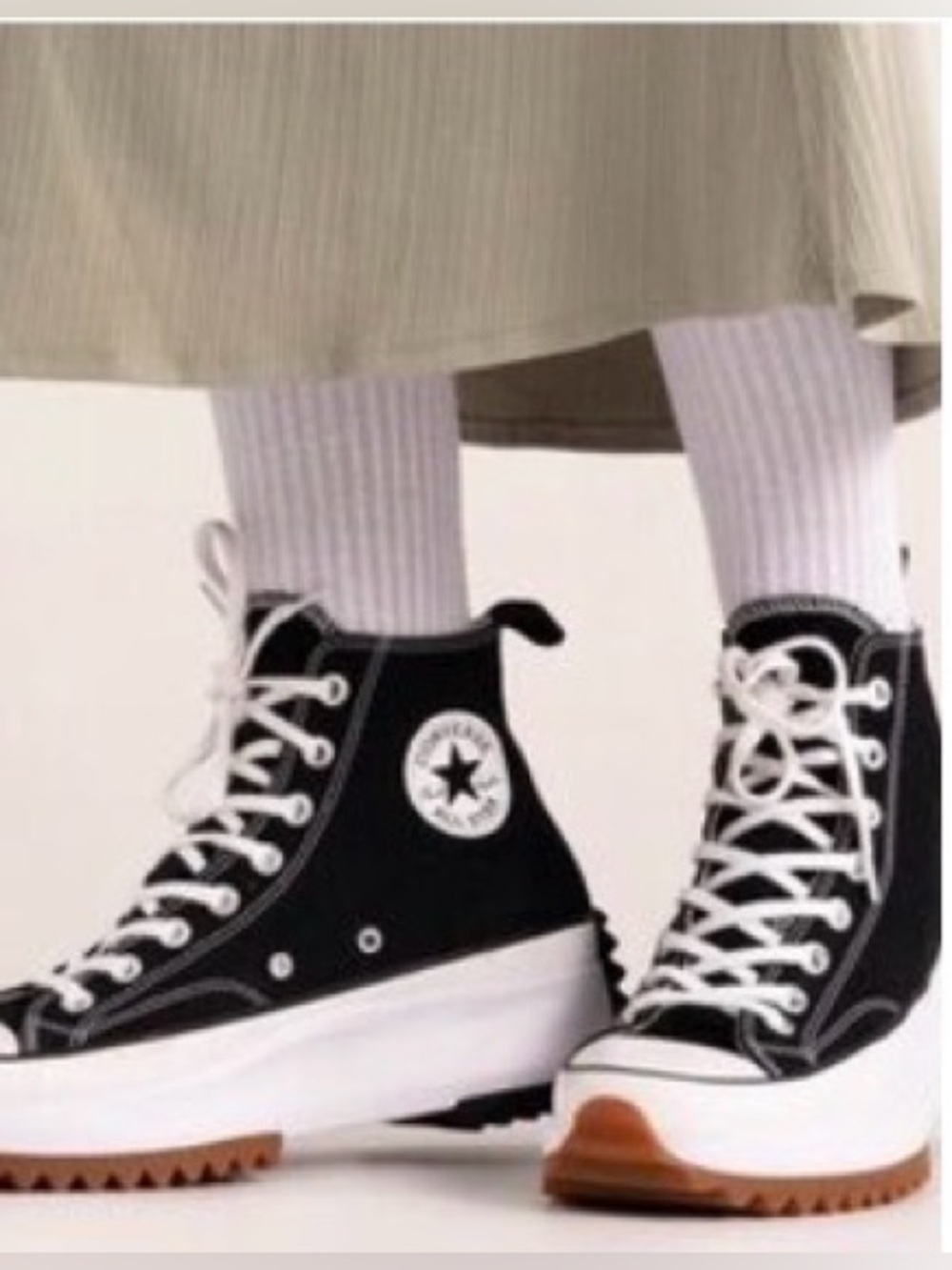 Converse Black and White High-Top Sneakers with Gum Outsole